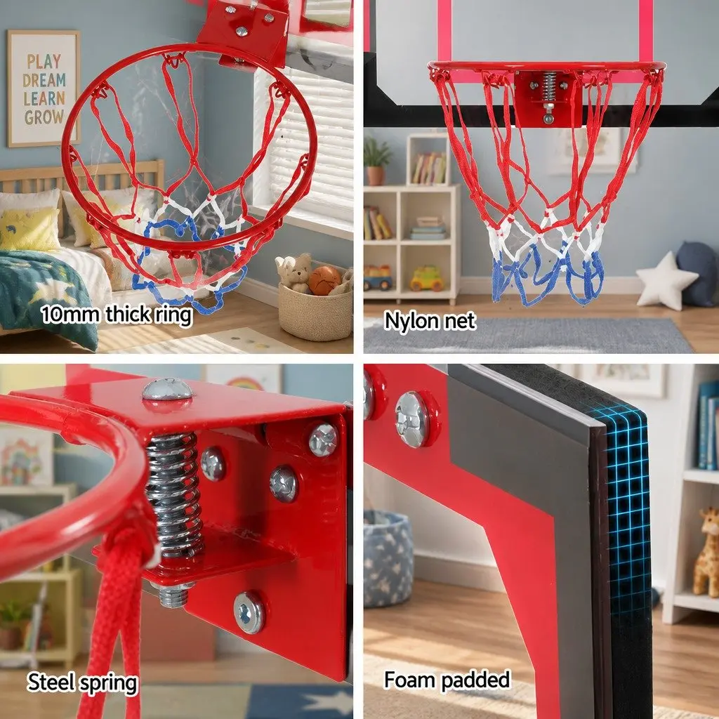 Mini Basketball Hoop PET 23 Inch Black Red