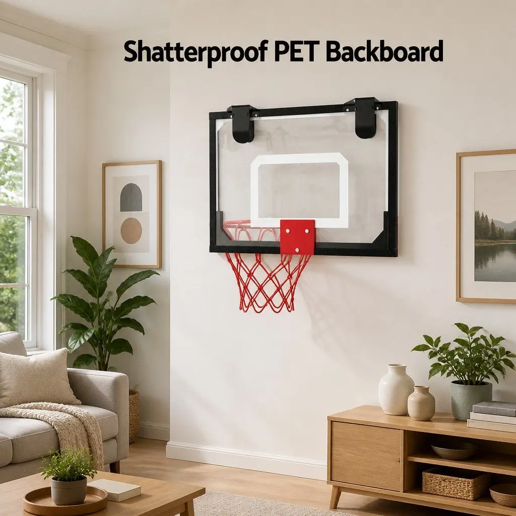 23 Inch Mini Basketball Hoop with Shatterproof Backboard