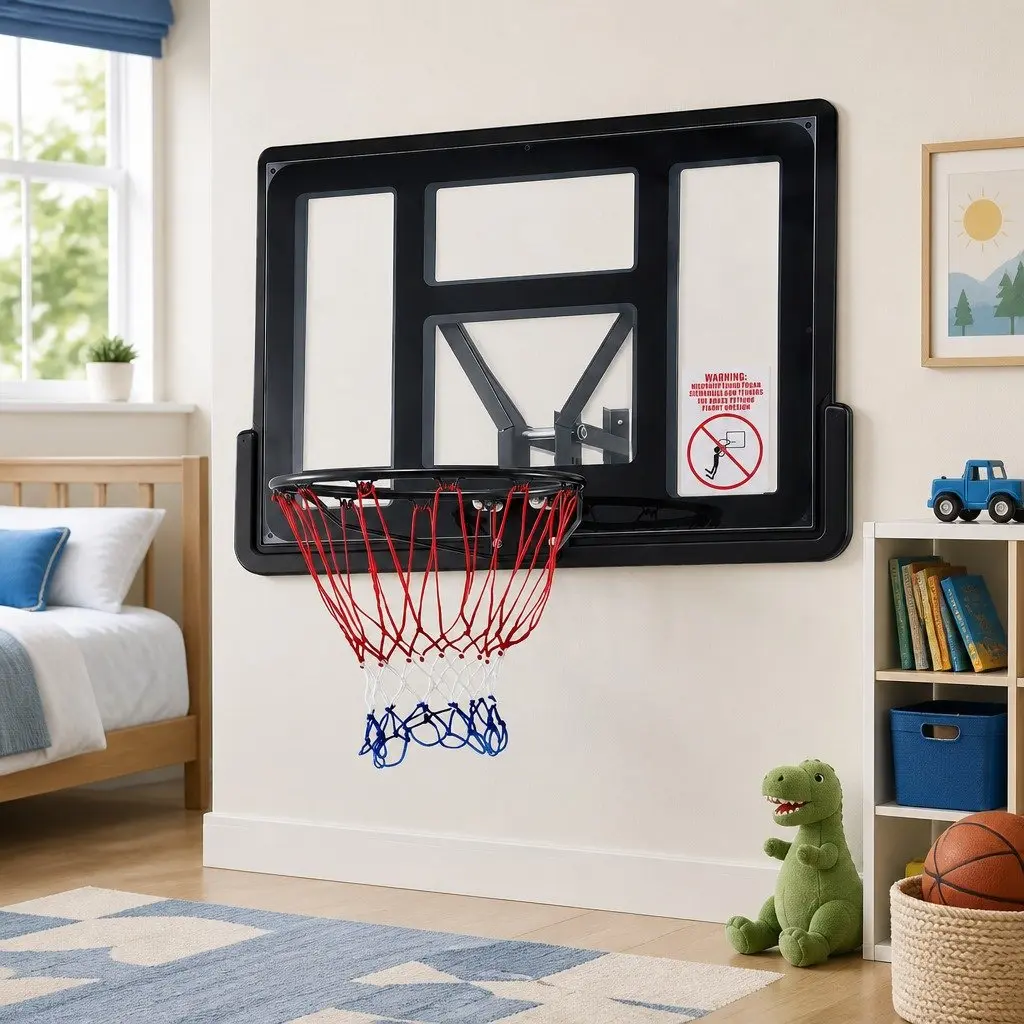 Wall Mount Kids Basketball Hoop Backboard 43-Inch Indoor Outdoor Sports Game