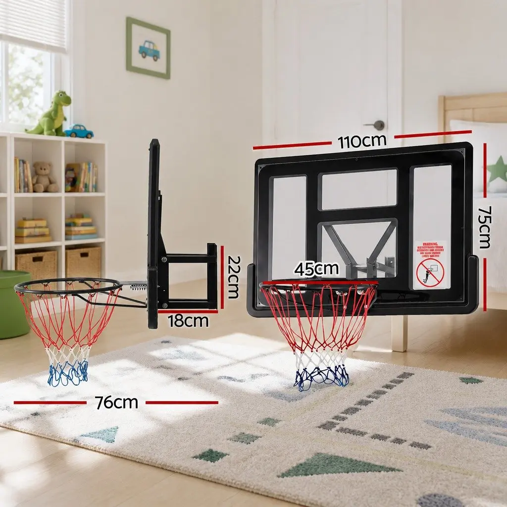 Wall Mount Kids Basketball Hoop Backboard 43-Inch Indoor Outdoor Sports Game