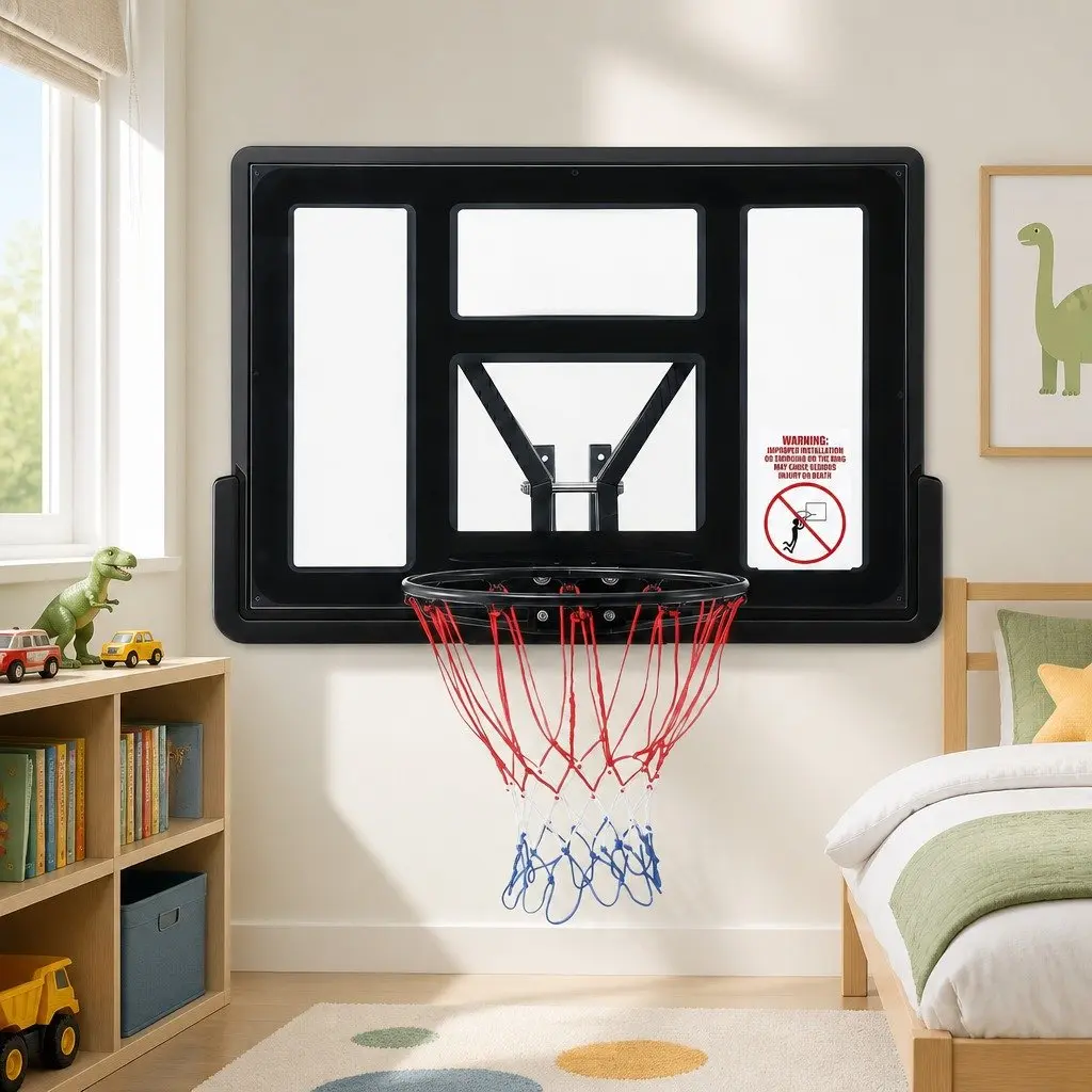 Wall Mount Kids Basketball Hoop Backboard 43-Inch Indoor Outdoor Sports Game