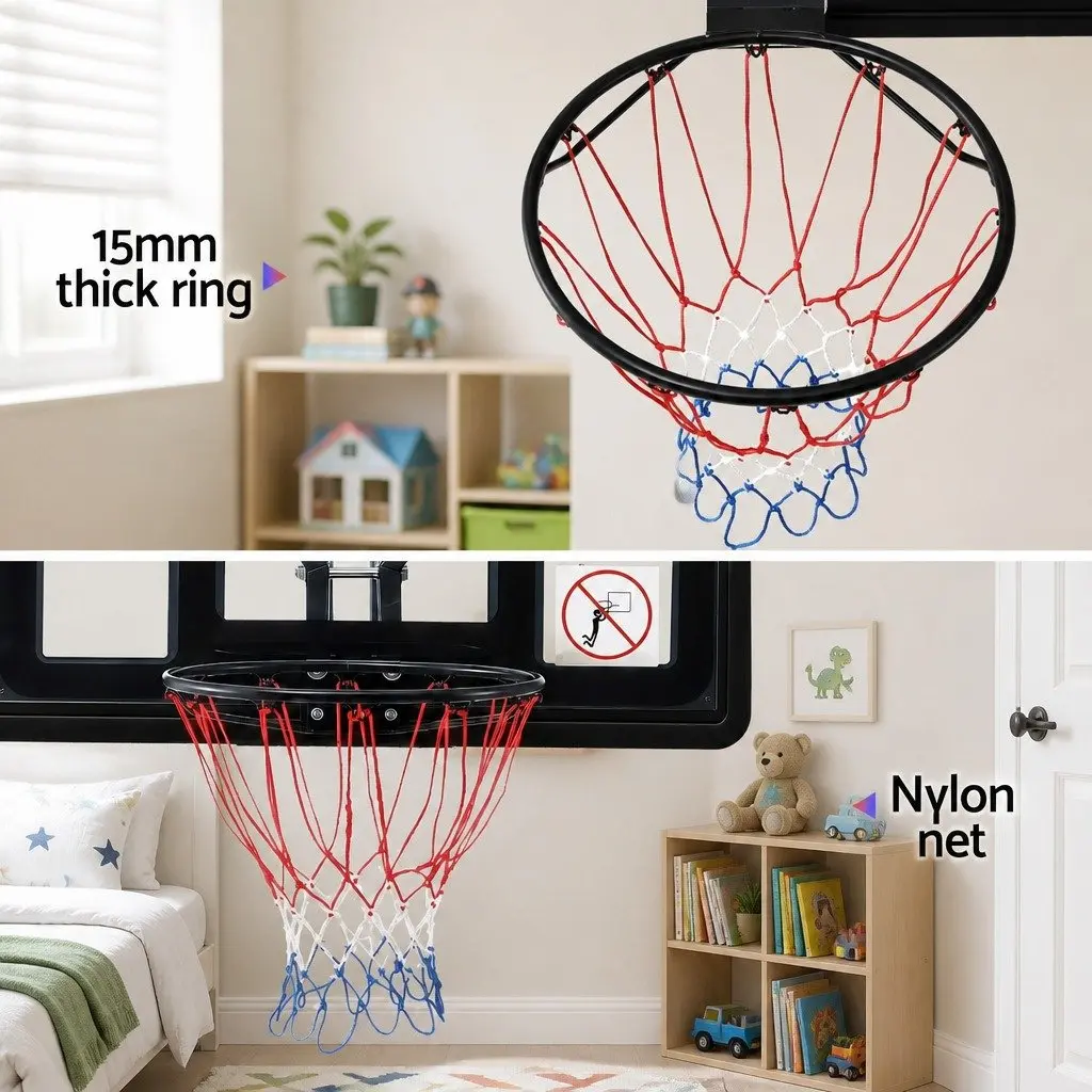 Wall Mount Kids Basketball Hoop Backboard 43-Inch Indoor Outdoor Sports Game