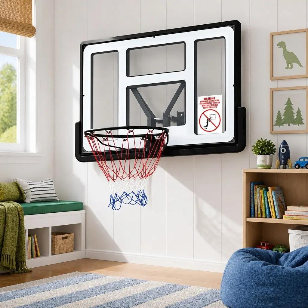 43-Inch Wall Mount Basketball Hoop for Kids