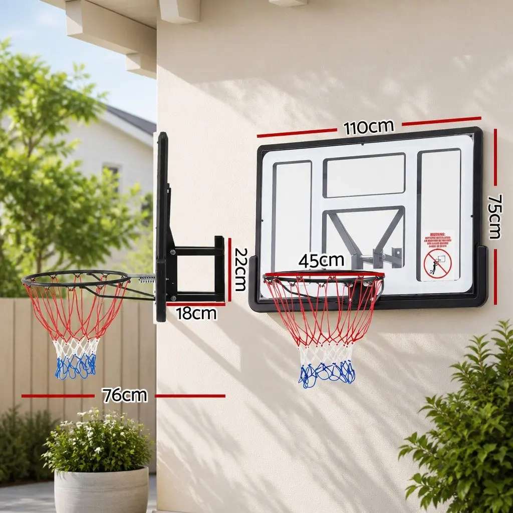 Basketball Hoop Polycarbonate 43 Inch Black White