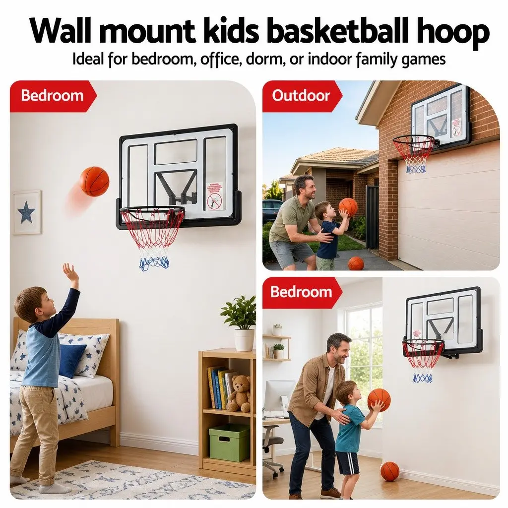 Basketball Hoop Polycarbonate 43 Inch Black White