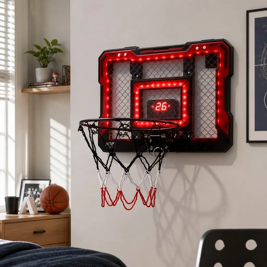 Mini Basketball Hoop with Electronic Scoreboard 40x30cm