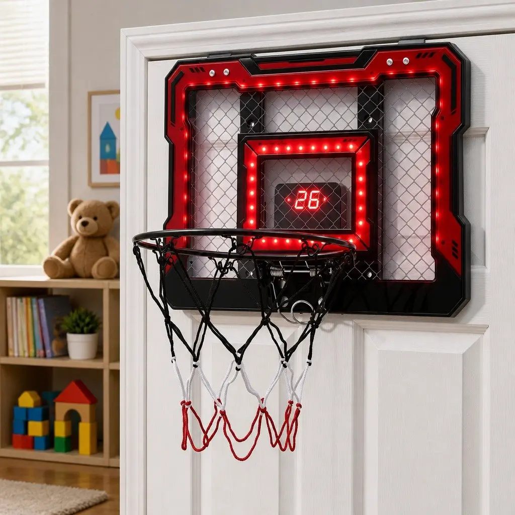 Mini Basketball Hoop Indoor Shatterproof Backboard 40x30cm Red