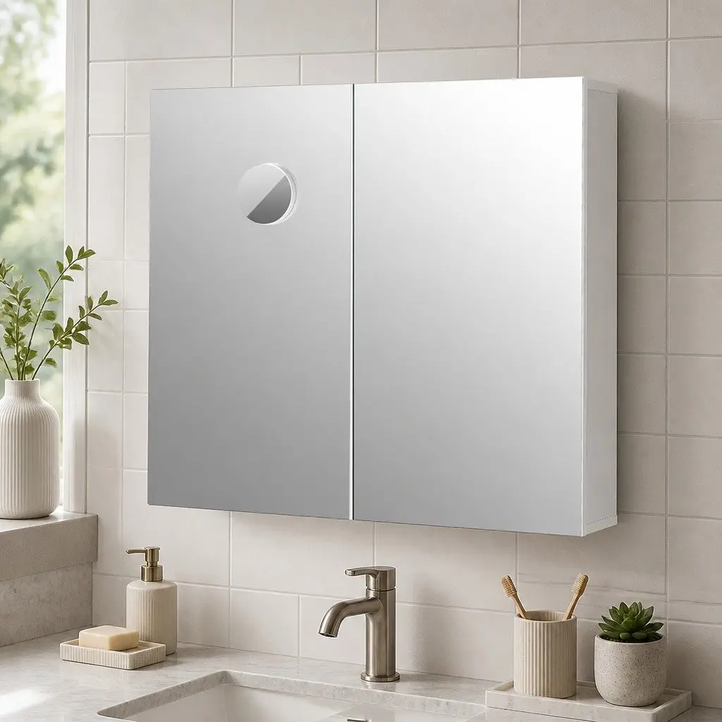 Wall-Mounted Bathroom Mirror Cabinet with Storage