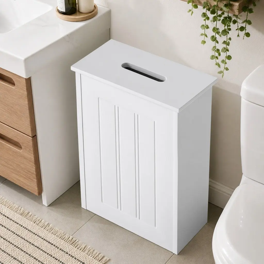 Bathroom Storage Box MDF Compact 30x15x35cm White