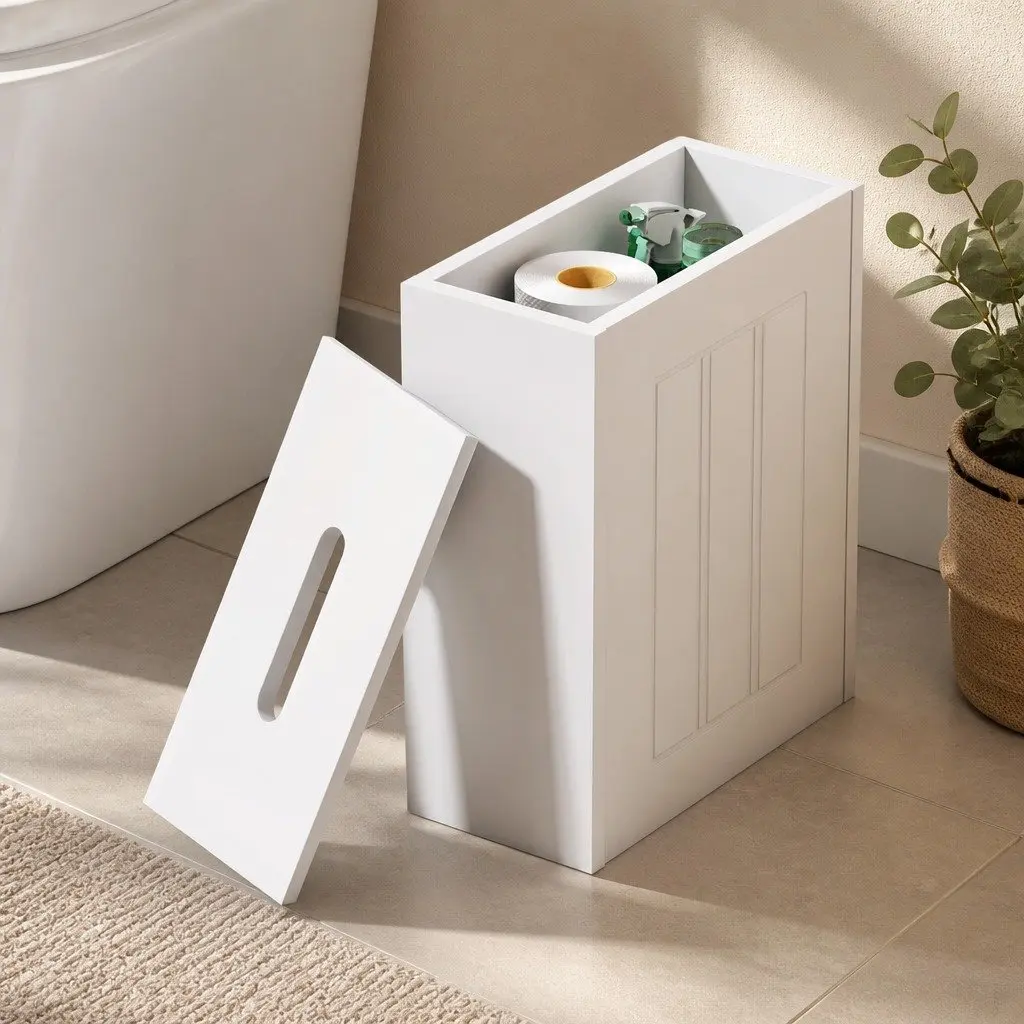 Bathroom Storage Box MDF Compact 30x15x35cm White