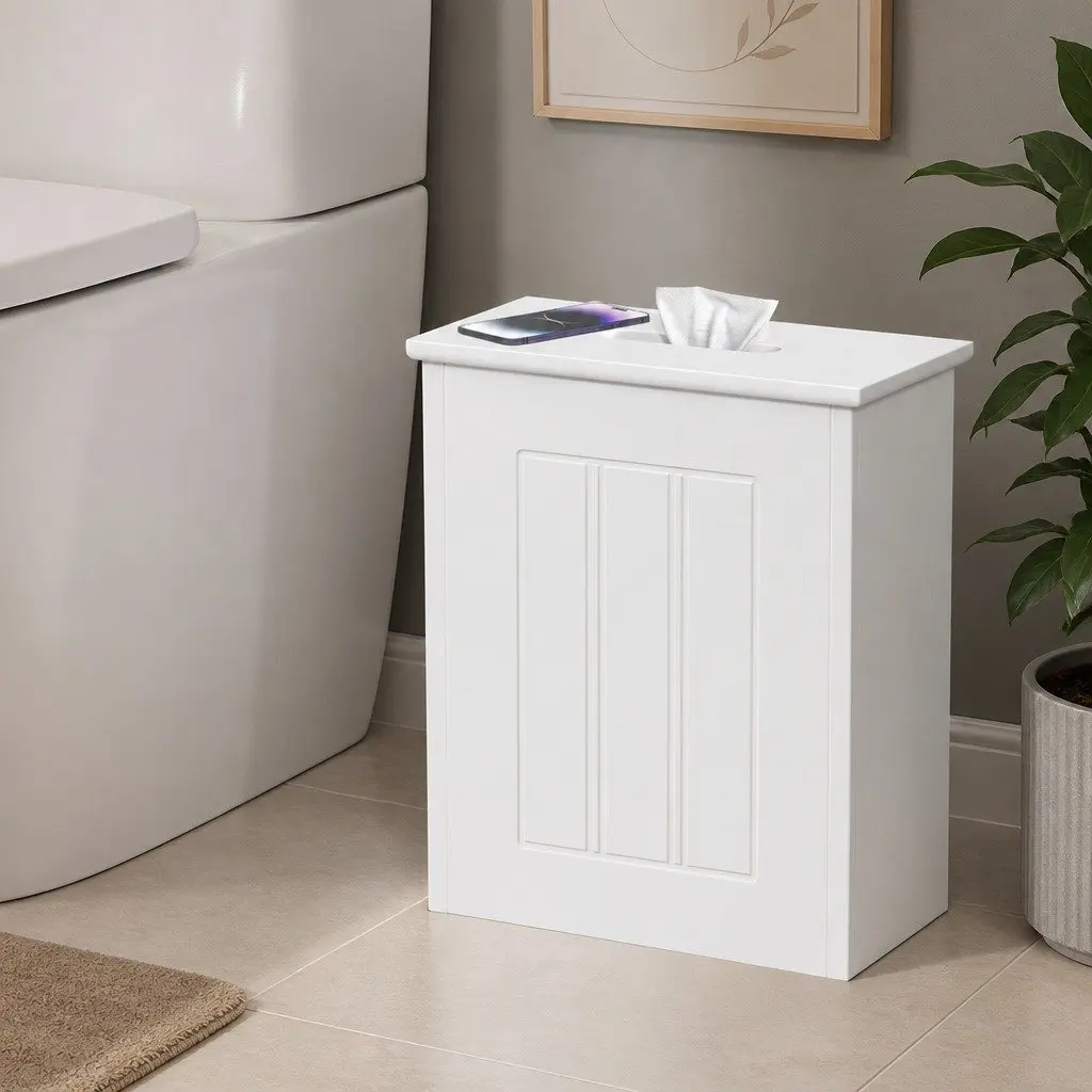Bathroom Storage Box MDF Compact 30x15x35cm White