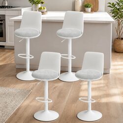 Premium Swivel Bar Stools Set of 4 with Adjustable Height