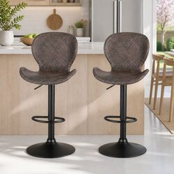 Set of 2 Premium Swivel Bar Stools with Gas Lift