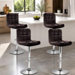 Stylish Bar Stools Set of 4 with Adjustable Height