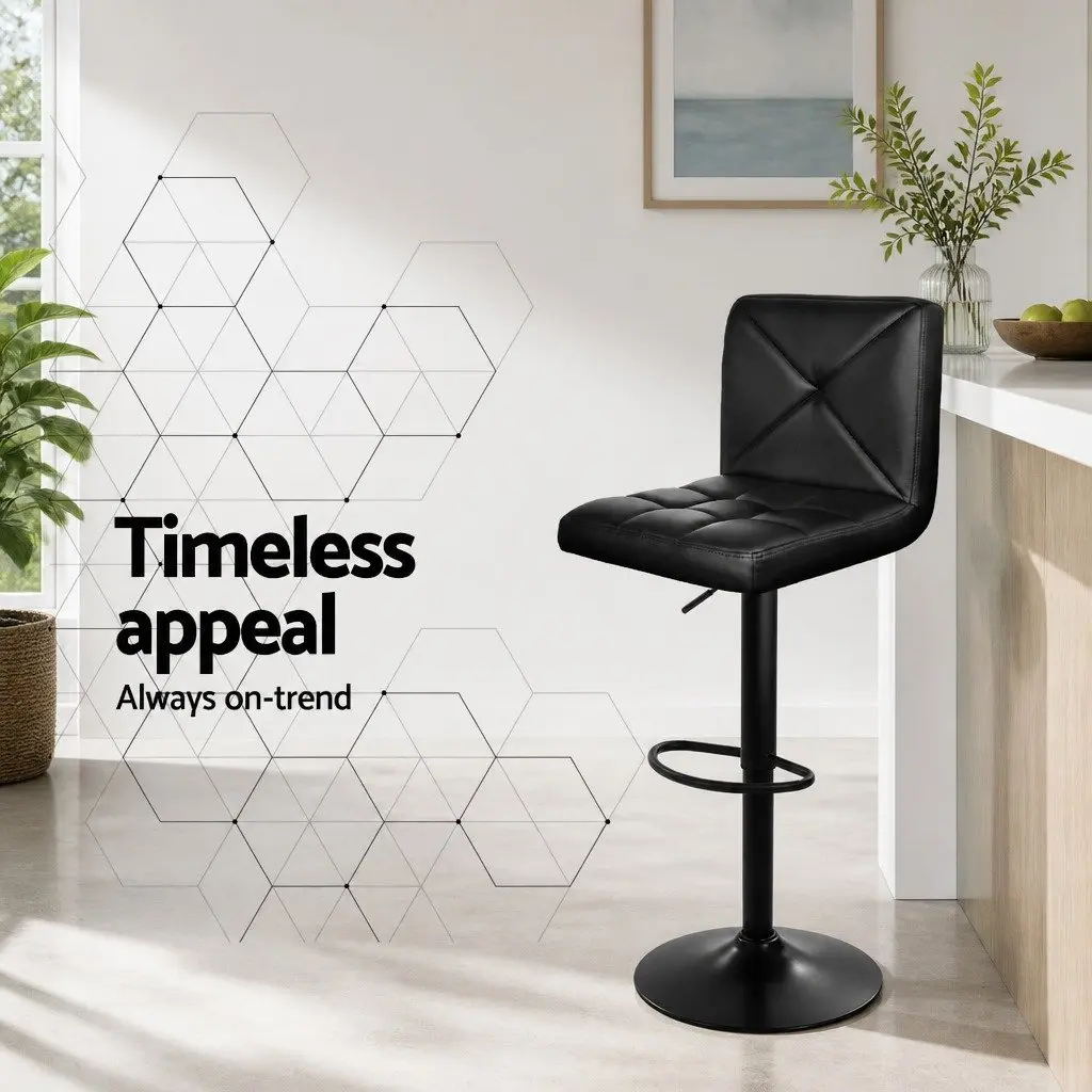 Gas Lift Swivel Bar Stools Set of 4 with Padded Seats