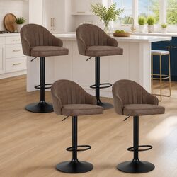 High-Quality Set of 4 Swivel Bar Stools with Gas Lift