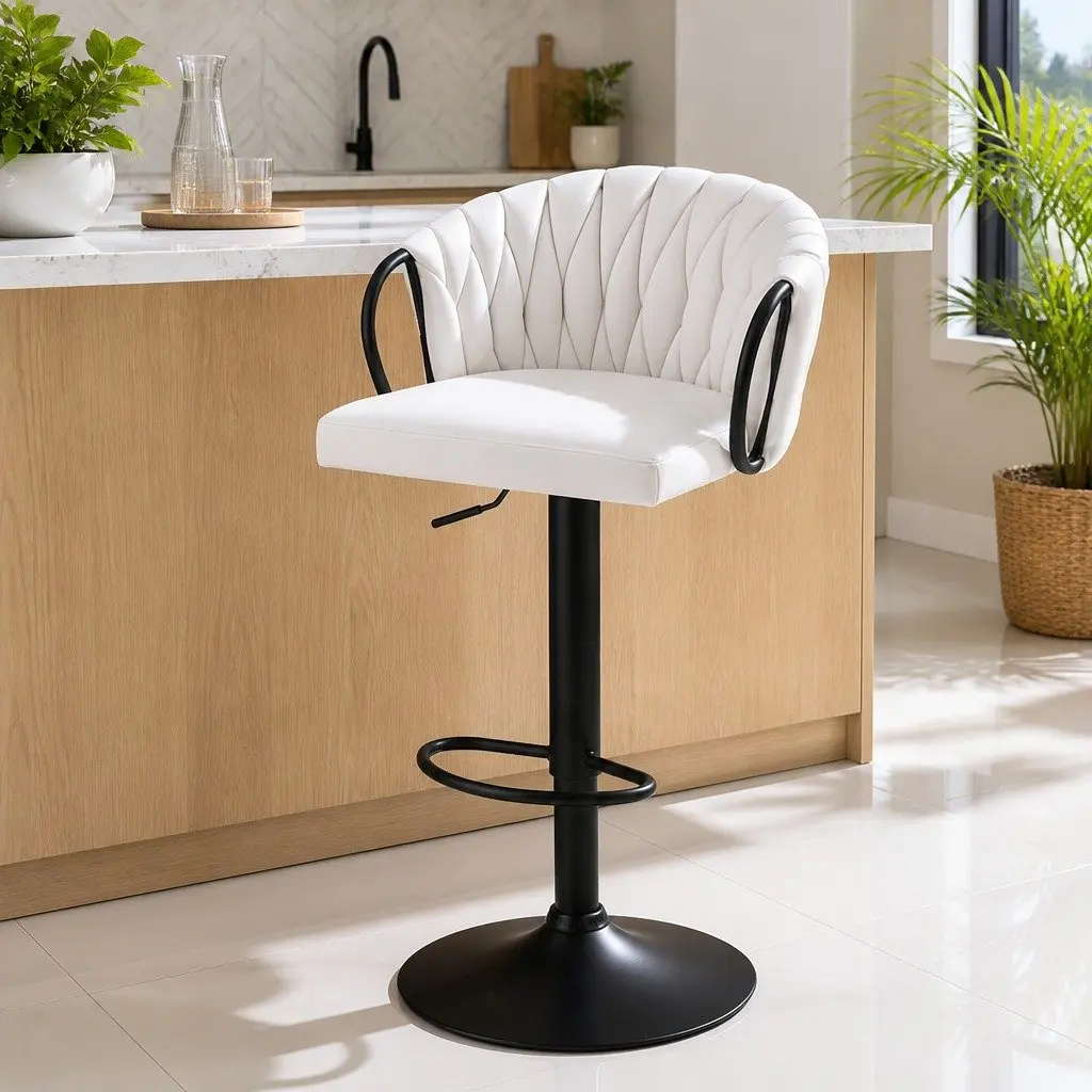 Adjustable Velvet Bar Stool for Kitchen & Dining