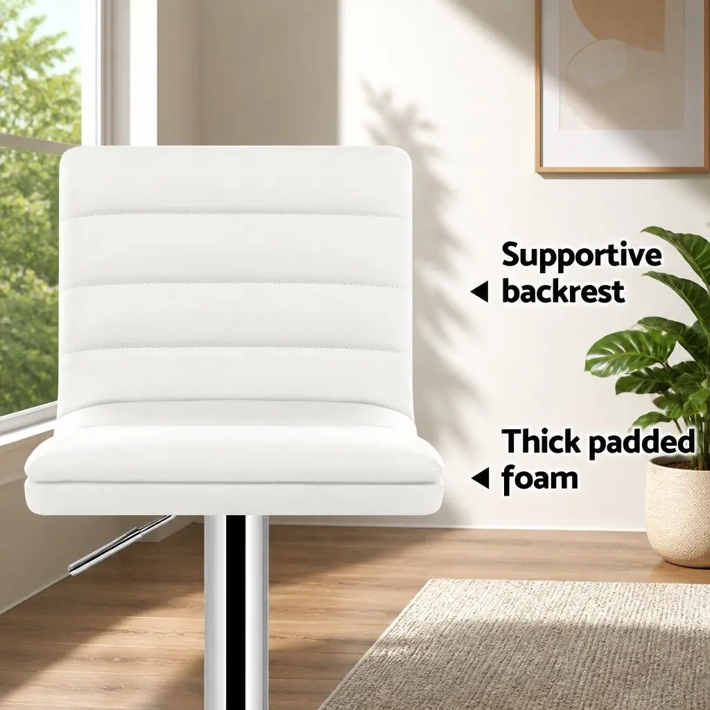 4 Bar Stools with Padded Seats and Swivel Functionality