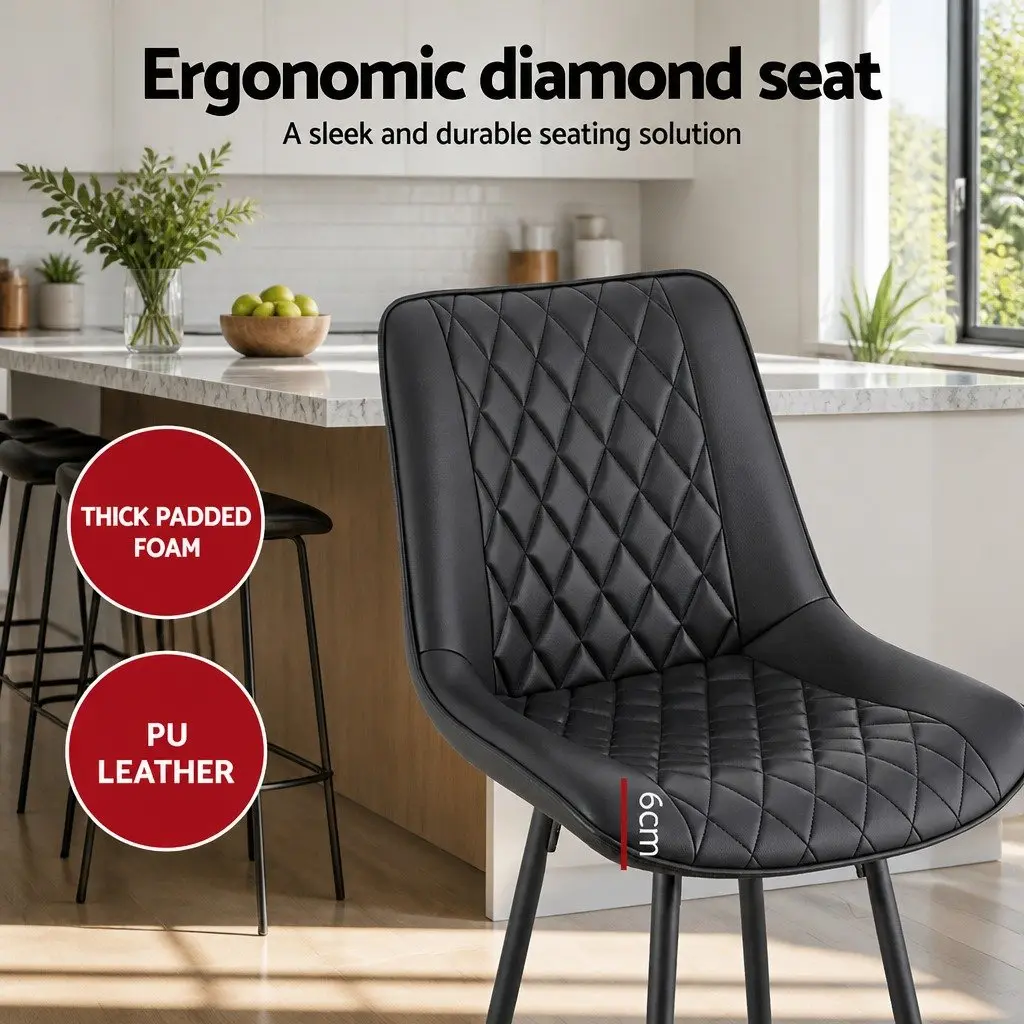 Bar Stools PU Leather 67cm Black Set of 4