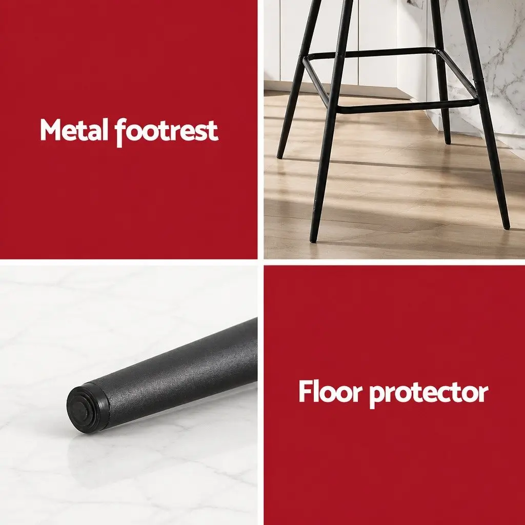 Bar Stools PU Leather 67cm Black Set of 4