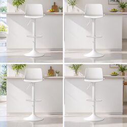 Premium Bar Stools Set of 4 with Swivel and Gas Lift