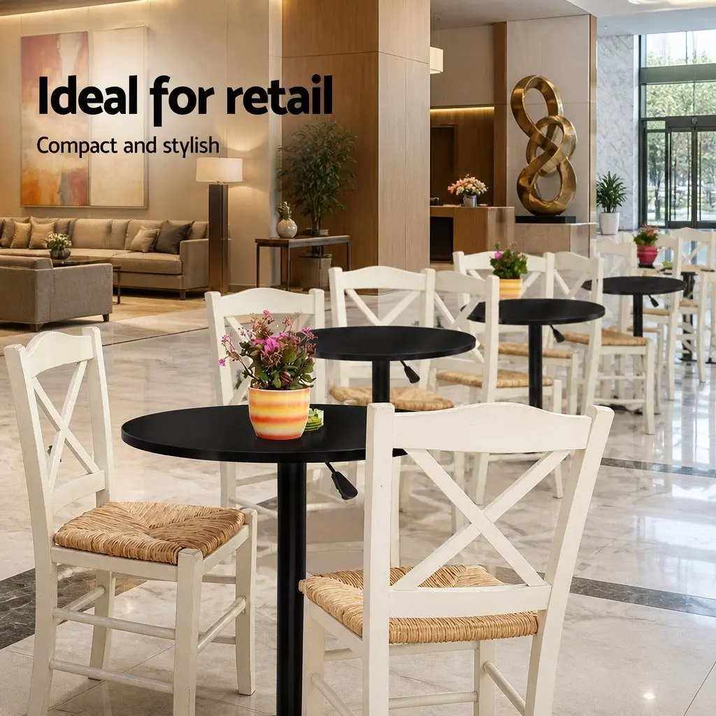 Black Round Bar Table with Adjustable Height