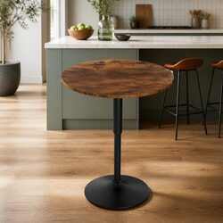Height Adjustable Round Bar Table with Swivel Base