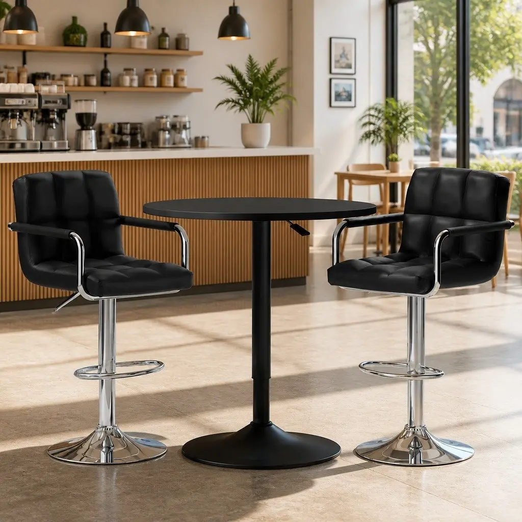 Adjustable Bar Table and Stools Set