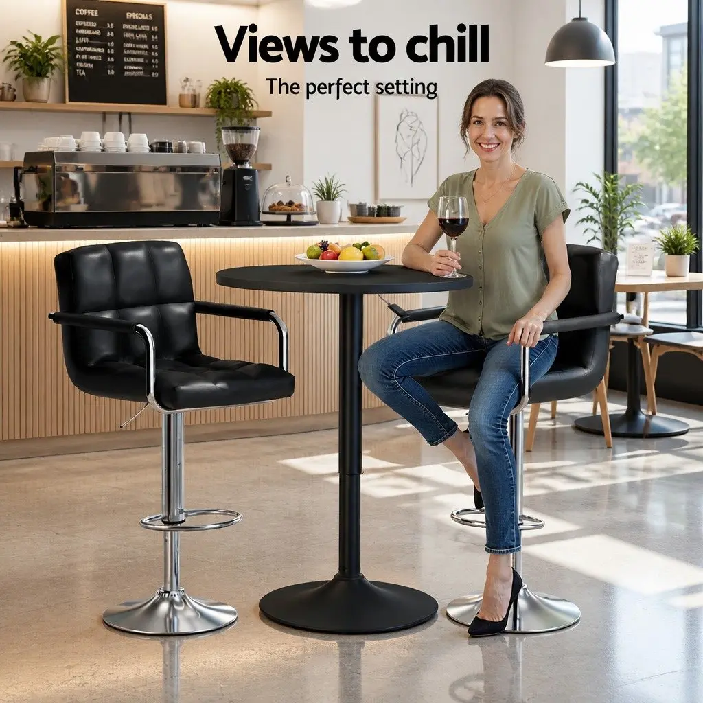 Adjustable Bar Table and Stools Set
