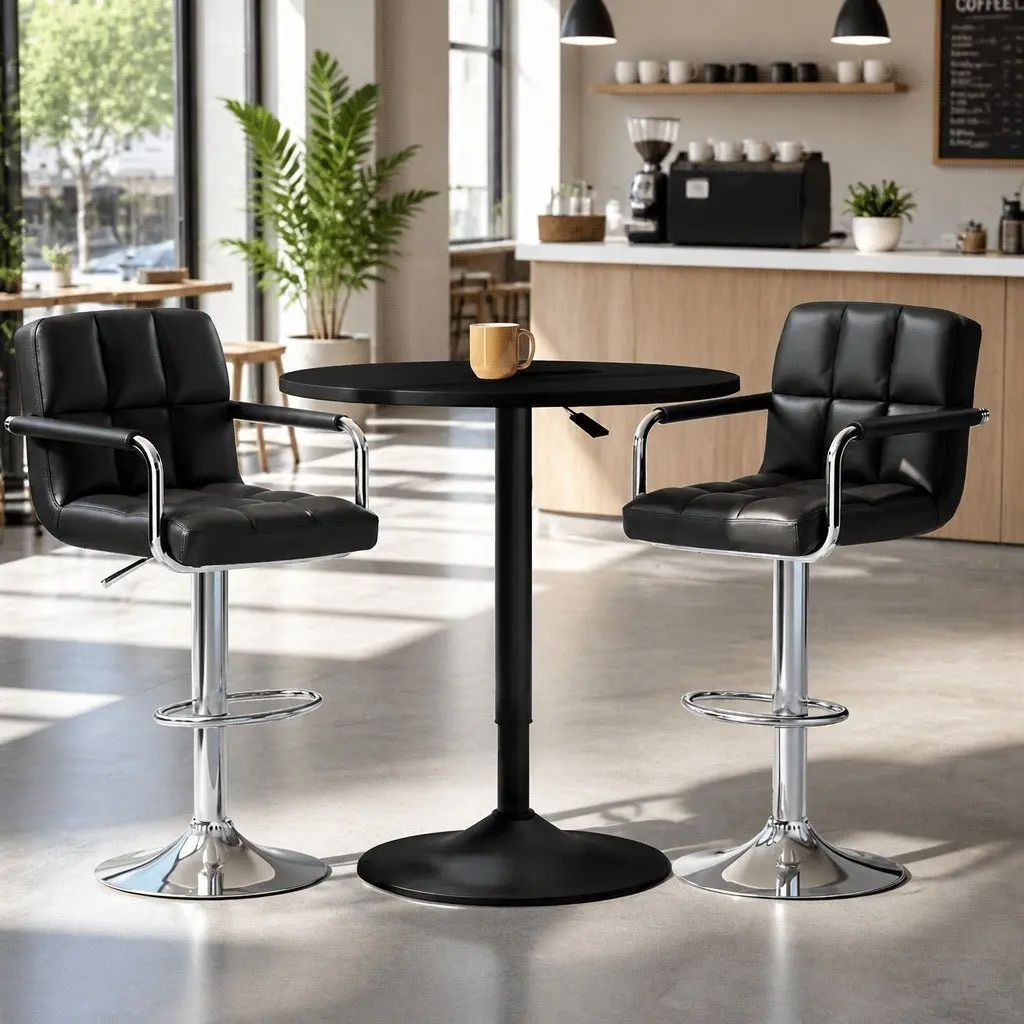 Adjustable Bar Table and Stools Set