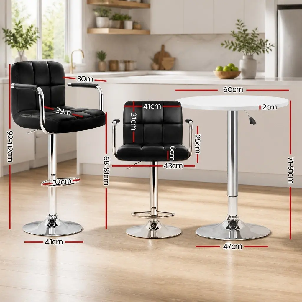 Bar Table and Stools Set with 360 Swivel