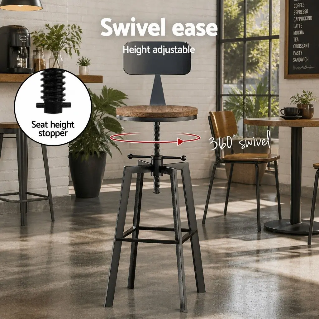 Industrial Bar Table and Swivel Stools Set