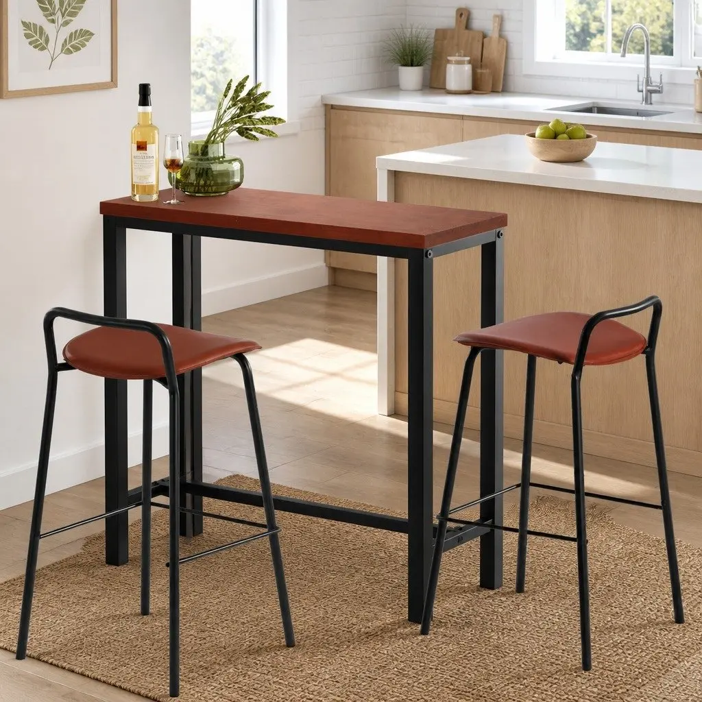 Bar Table and Stool Set for Dining or Pub