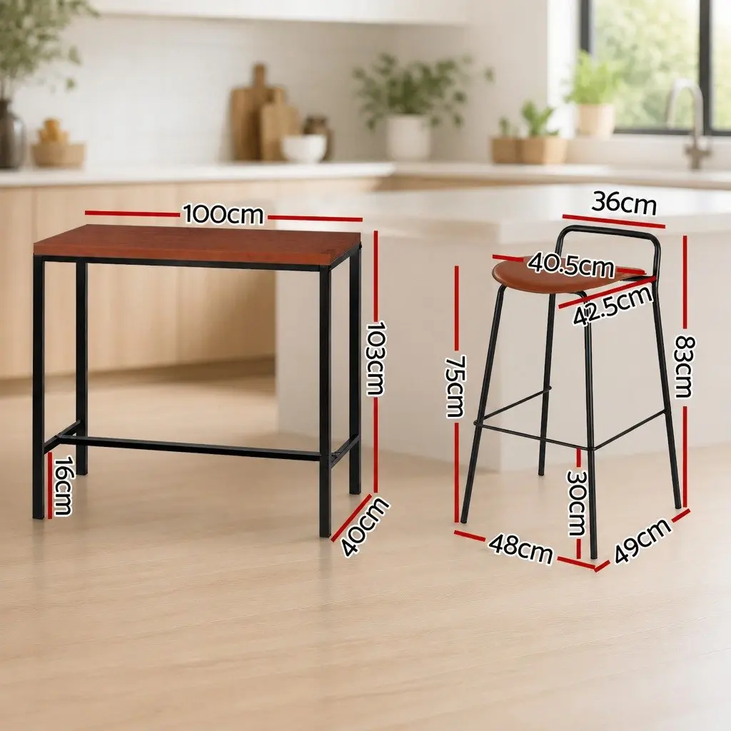 Bar Table and Stool Set for Dining or Pub