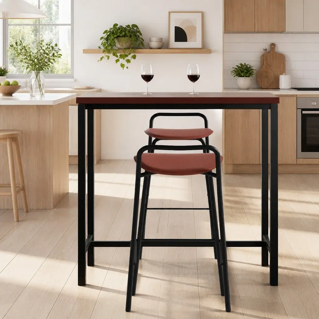 Bar Table and Stool Set for Dining or Pub