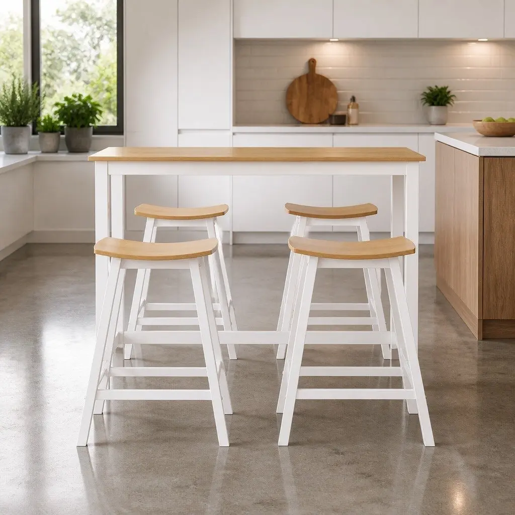5 Piece Bar Table and Stools Set for Dining