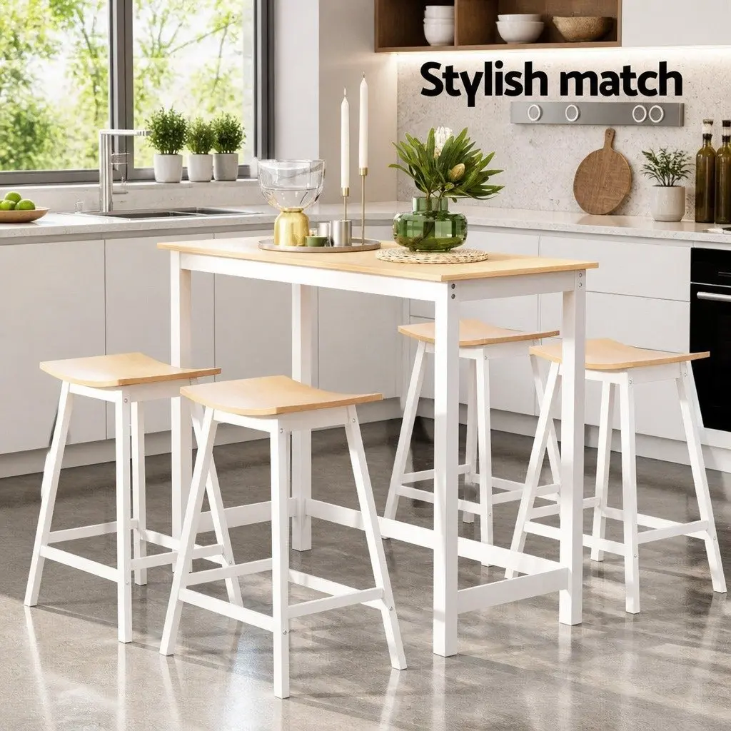 5 Piece Bar Table and Stools Set for Dining