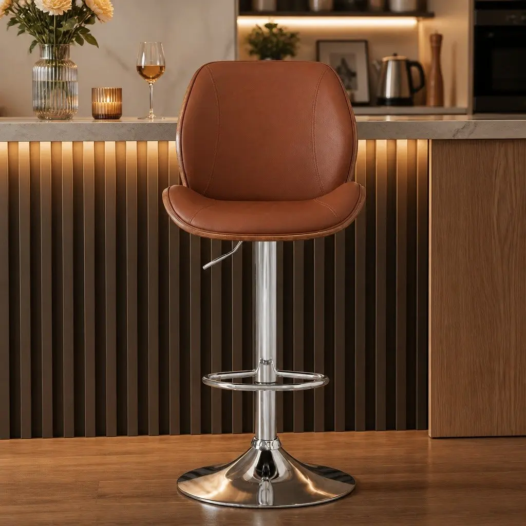 Bentwood Bar Stool with Adjustable Height