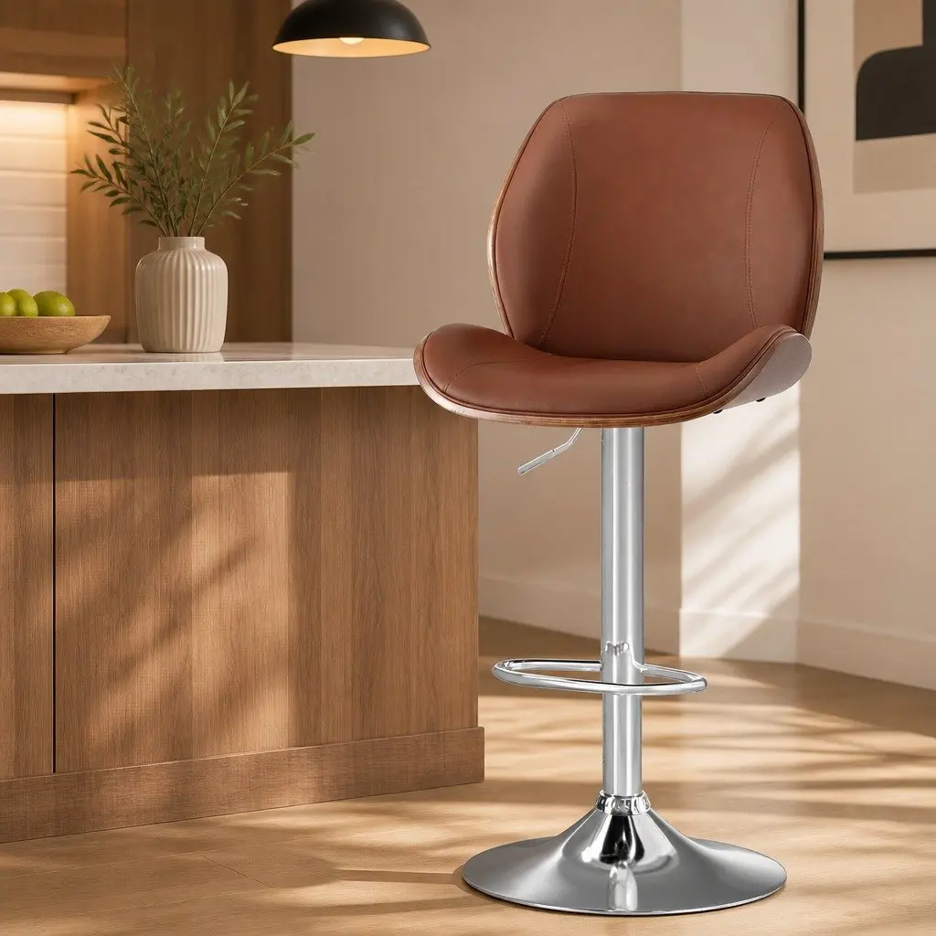Bentwood Bar Stool with Adjustable Height