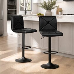 Durable Bar Stools Set of 2 with Gas Lift and Swivel