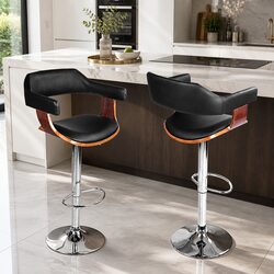 Stylish Bar Stools Set of 4 with Gas Lift Swivel
