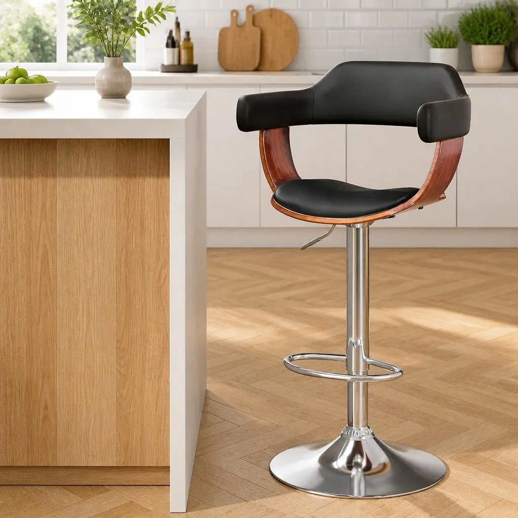 Gas Lift Swivel Bar Stool with Chrome Base
