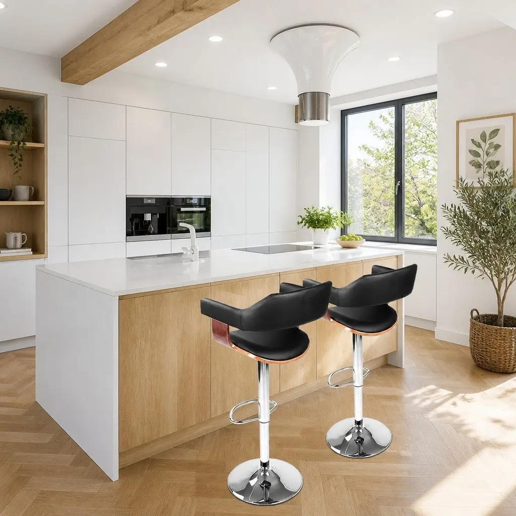 Gas Lift Swivel Bar Stool with Chrome Base