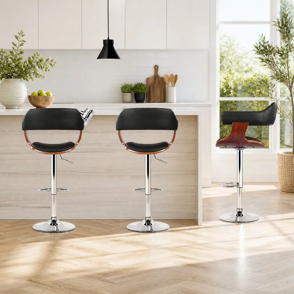 Gas Lift Swivel Bar Stool with Chrome Base