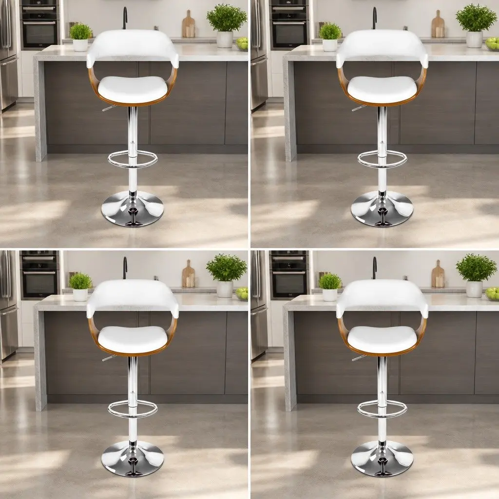 Adjustable Bar Stools with Chrome Base x4