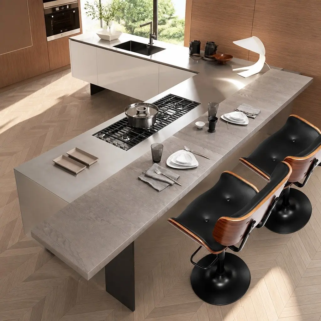 Adjustable Bar Stools 2x with Padded Seat and Swivel