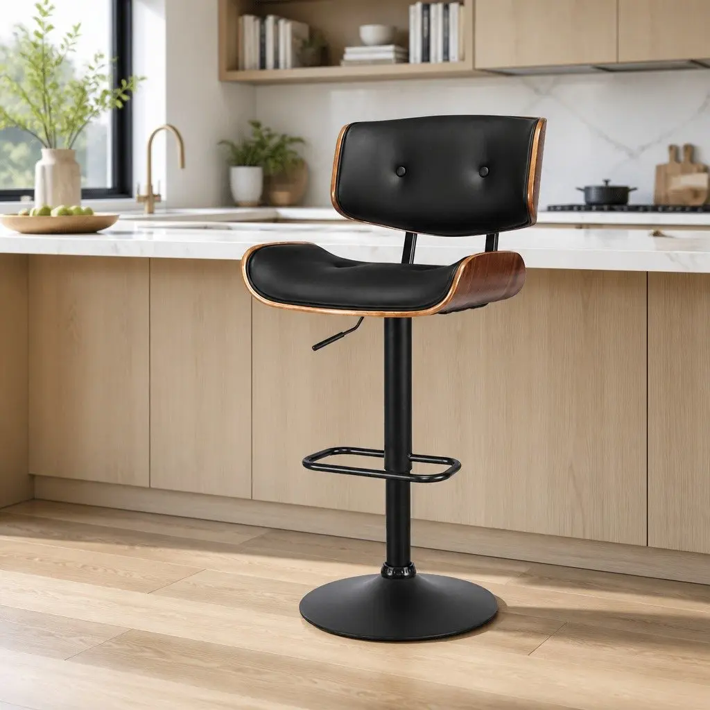 Adjustable Bar Stool with 360-Degree Swivel