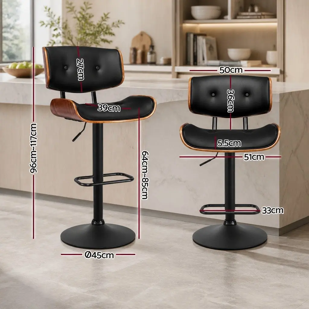 Adjustable Bar Stool with 360-Degree Swivel