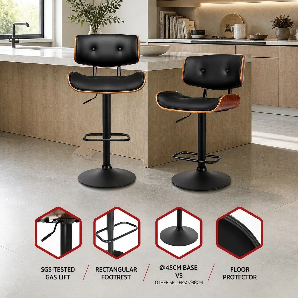 Adjustable Bar Stool with 360-Degree Swivel