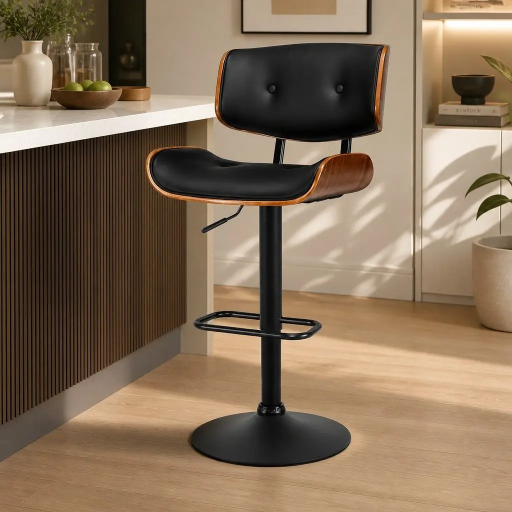 Adjustable Bar Stool with 360-Degree Swivel
